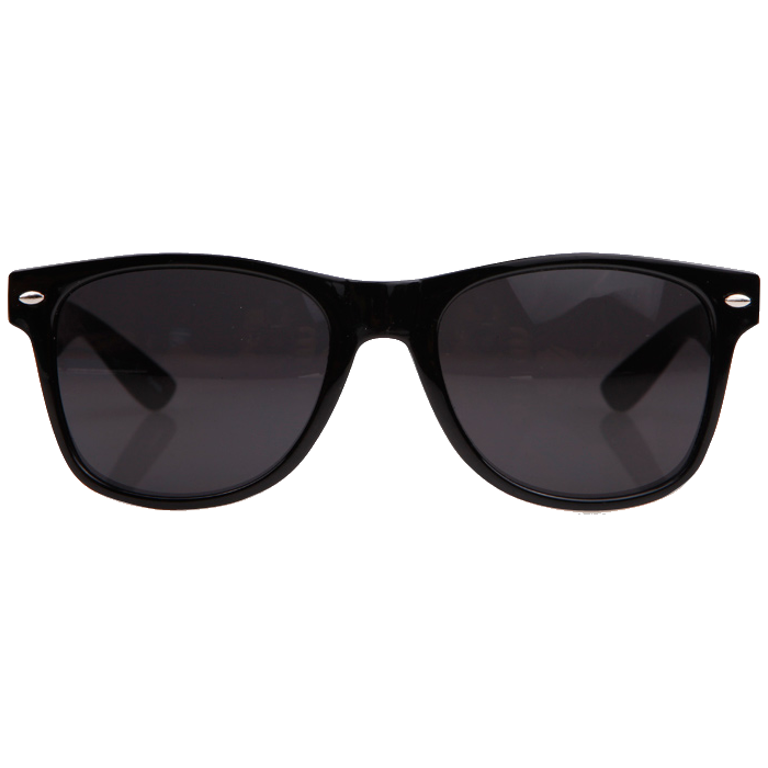 Black glossy wayfarer sunglasses